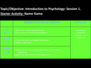 Introduction to AS Psych 07.09.15