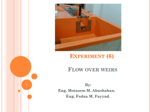 Experiment (5) Flow through orifice