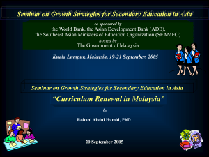 Curriculum Renewal in Malaysia