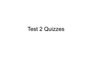 Test 2 Quizzes