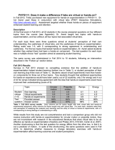 PHYS 111 Survey- Does it make a difference if labs are virtual or