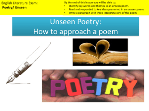 Unseen Poetry: How to approach a poem