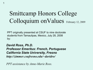 Values - California State University, Fresno