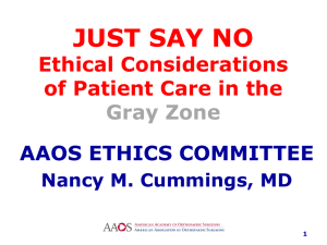Just say no - American Academy of Orthopaedic Surgeons
