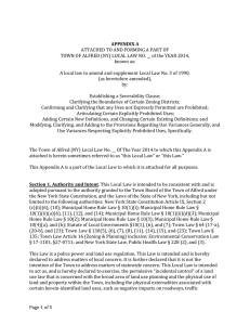 Appendix A ZONING120114 - Town of Alfred New York