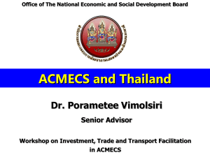 ACMECS & Thailand