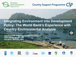 The World Bank's experience with Country Environmental Analysis