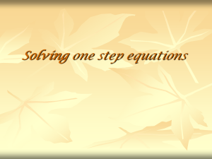 Solving one step equations