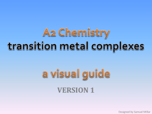 A2 Chemistry – transition metal complexes