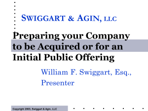Preparing Your Company to be Acquired or for an Initial Public