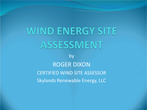 WIND ENERGY SITE ASSESSMENT