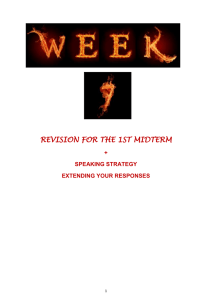 revision for the 1st midterm + speaking strategy extending your