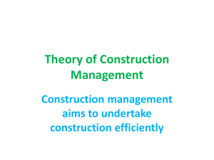 Theory of Construction Management