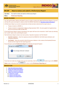 PR-03P How to review and submit a Performance Report
