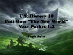 Unit One: “The New World”—NP 1-3