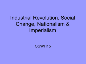 Industrial Revolution, Social Change, Nationalism & Imperialism