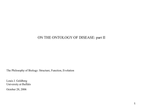 on the ontology of disease - Buffalo Ontology Site