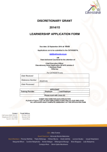 Learnerships Discretionary Grants Application form