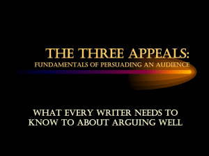 Three Appeals - Logos Pathos Ethos