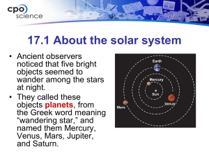 17.1 What is the solar system?
