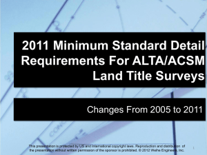 What You Need to Know about the 2011 ALTA/ACSM Land Title