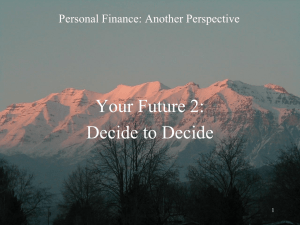 Decide to Decide - Personal Finance