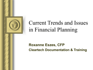 Current Trends and Issues in Financial Planning