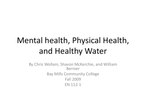 Mental health, physical health, healthy water (Bill, Shavon