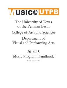 Music Program Handbook of Policies and Procedures