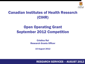 research services * august 2012