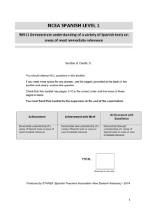 Assessment Schedule – STANZA LEVEL 1 READING 2014