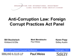 Anti-Corruption Law: Foreign Corrupt Practices Act Panel Bill