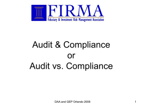 Role of Audit and Compliance in today's environment (cont)