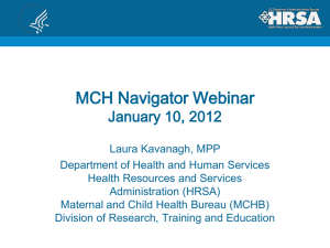 MCH Navigator Webinar - Association of Maternal & Child Health