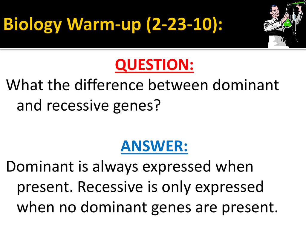 difference between dominant and recessive gene class 10