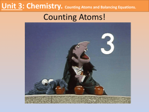 Unit 3: Chemistry. Counting Atoms and Balancing Equations.