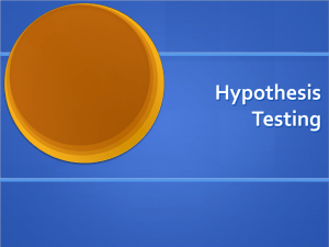 Hypothesis Testing