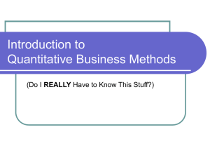 Introduction to Quantitative Business Methods