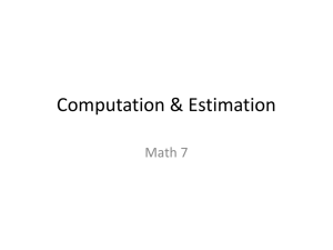 Computation & Estimation