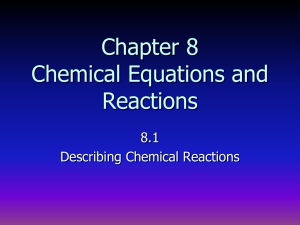 Chapter 9 Chemical Equations