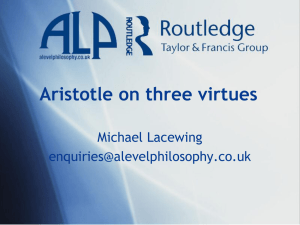 Aristotle on three virtues