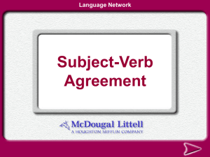 Subject - Verb Agreement power point