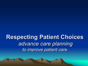 Respecting Patient Choices advance care planning