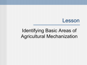 Basic Areas of Agricultural Mechanization