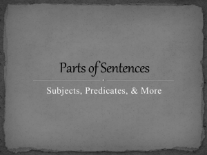 Parts of Sentences
