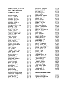 Salary List as of 7/1/2011 for Rapid City Area Schools Food Service