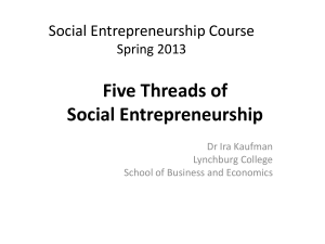 Five Threads of Social Entrepreneurship