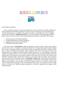 Science Expo Rubric