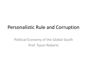 Personalistic Rule and Corruption
