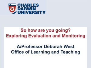 So how are you going? Exploring evaluation and monitoring